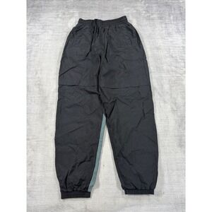 Adidas Track Pants Womens XS Black Primegreen Joggers Crinkle Nylon Mesh Lined